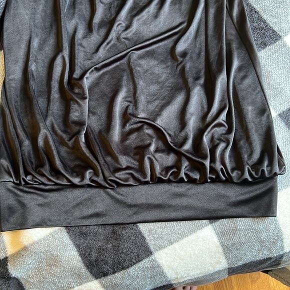 BCBGMAXAZRIA One Shoulder Little Black Dress With Jewel detail. Size Large - Picture 5 of 15